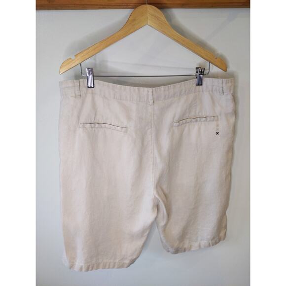 MUJI 100% Pure Linen Shorts Size 36 Cream Minimalist Japanese Summer Menswear - Picture 2 of 8